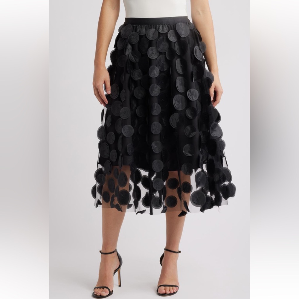 NIKKI Lund Circle Print Maxi Skirt One Size Fits Most Elastic Waist Lined NWOT